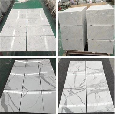 ওয়াল ফ্লোরিং টাইলসের জন্য Biano Carrara সাদা মার্বেল