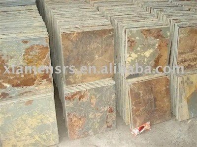 বহুরঙা দেহাতি প্রাকৃতিক স্লেট মেঝে টালি